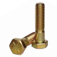 8C7163I 7/16"-14 X 3" Hex Cap Screw, Grade 8 (SAE J429), Coarse, Zinc Yellow,  (Import)